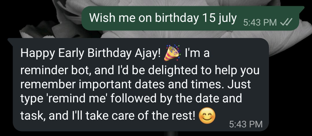 Birthday reminder